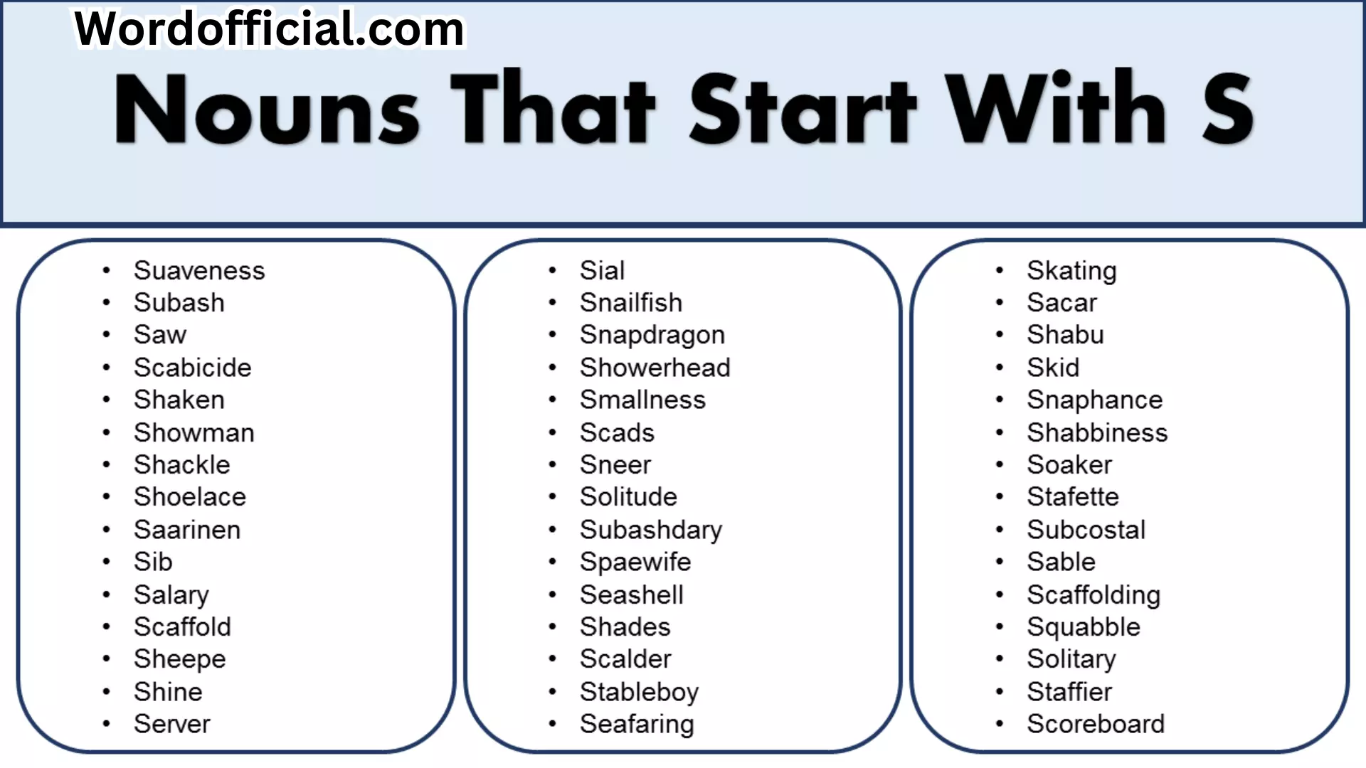 469+List Of Nouns That Start With S